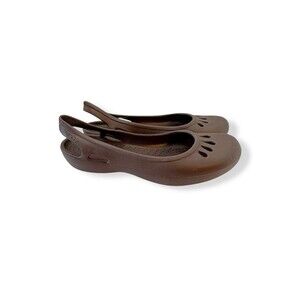 Crocs Women’s Size 8M Brown Slingback Ballet Flats Sandal Shoes